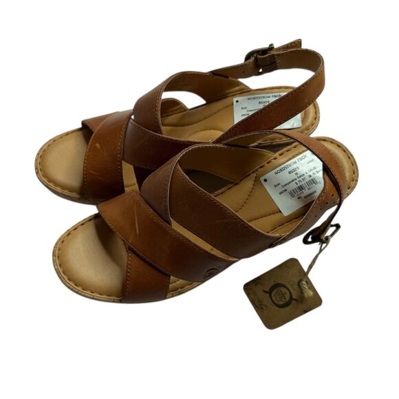 NEW NWT SAMI CORK WEDGE SANDAL BY BORN BRAND. TAN. SIZE WOMEN'S 10M. - Picture 3 of 14